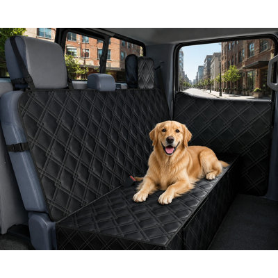 Un ensemble de protections pour sièges arrière et portes de pick-up double cabine pleine grandeur, fabriqué en Oxford 600D, résistant aux rayures et antidérapant, lavable à la machine et doté d'ouvertures pour les ceintures de sécurité.