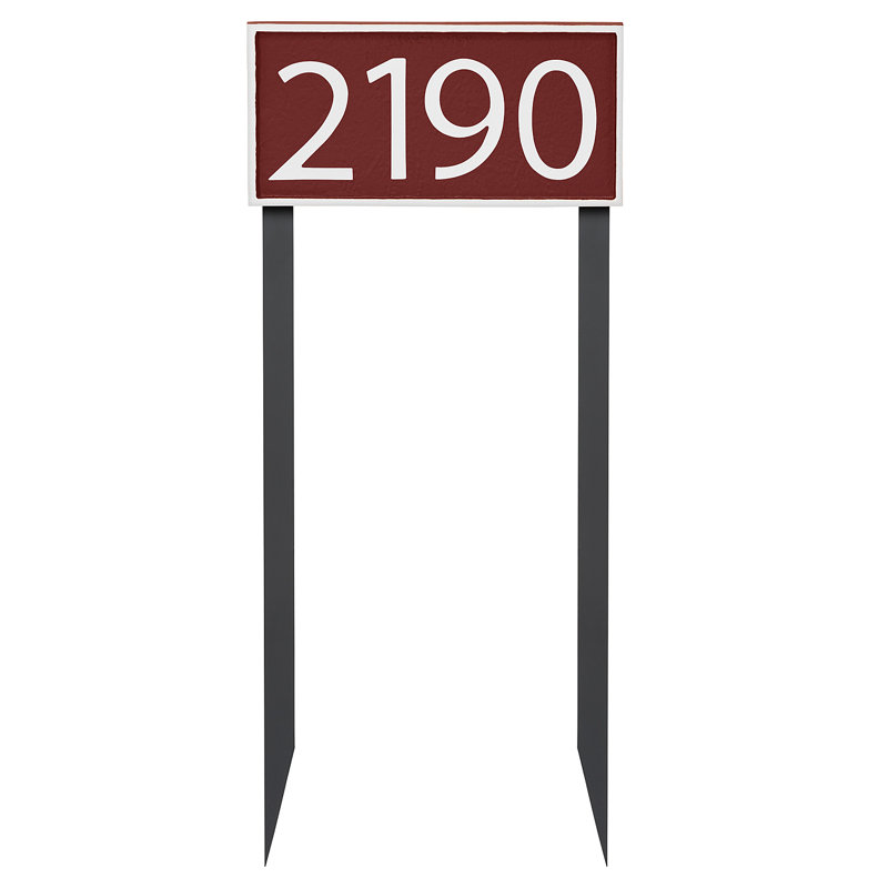Enseigne d’adresse pour pelouse sur 1 ligne, Cuivre, Rouge