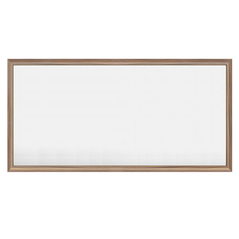Miroir mural en verre trempé et alliage d'aluminium Amara, 72 po x 36 po, Bois brun foncé