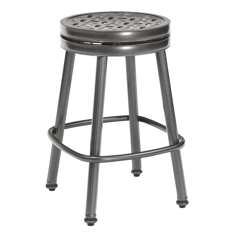 Casa Outdoor Bar Stool, Textured Black, 25.5"