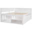 Lit de jour blanc avec tiroirs et trois tablettes utiles, structure en bois massif pleine grandeur pour un espace de rangement pratique dans la chambre à coucher-651983753-651983750