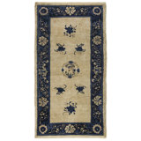 Antique Chinese Peking Wool On Wool 3Ft2inx5ft10in Beige