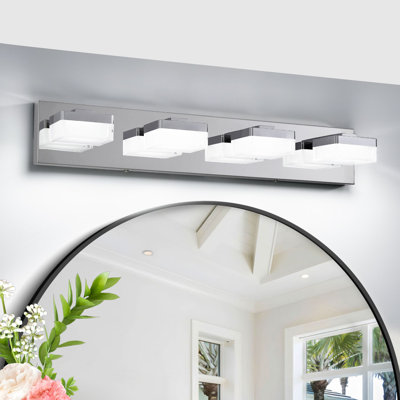 4-Light Modern LED Vanity Light, Bathroom Wall Fixture Over Mirror