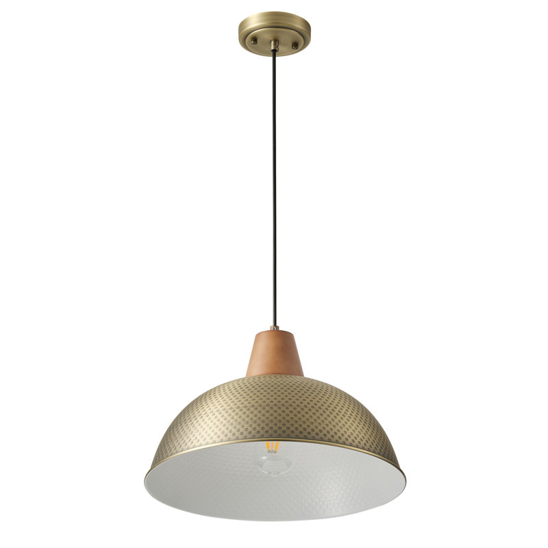 Luminaire suspendu conique à 1 lumière Bernyce, H 79,84 po x l 16 po x P 16 po, Or