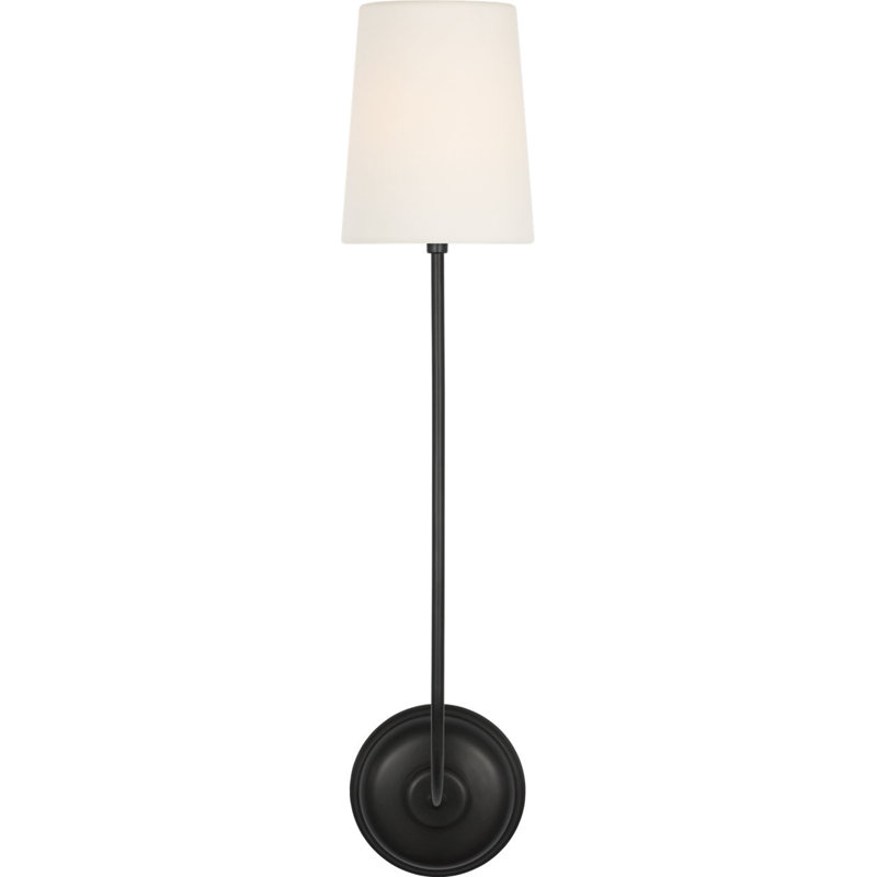 Vendome 26" Single Cordless Sconce with Linen Shade, Bronze