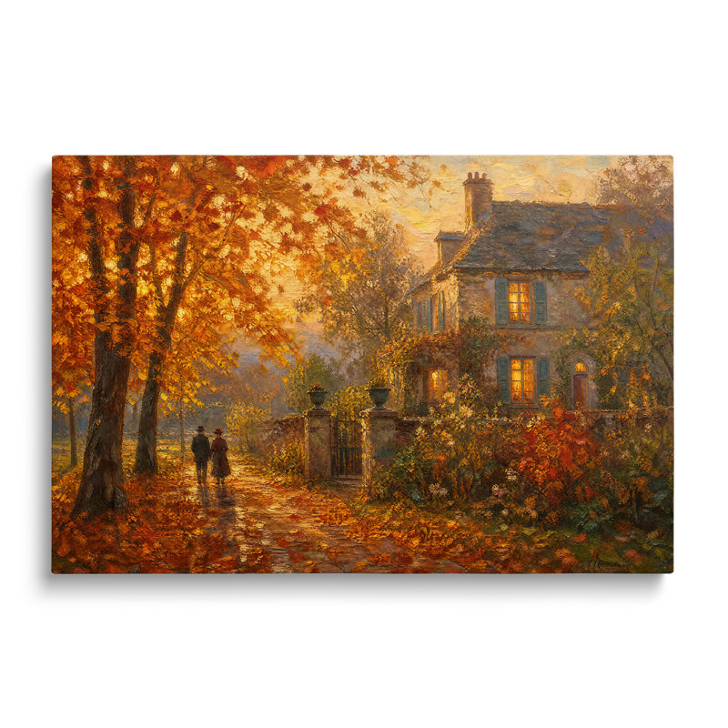 Reproduction sur toile d'une allée bordée d'arbres - 40 x 60 cm, H 16 po x l 24 po