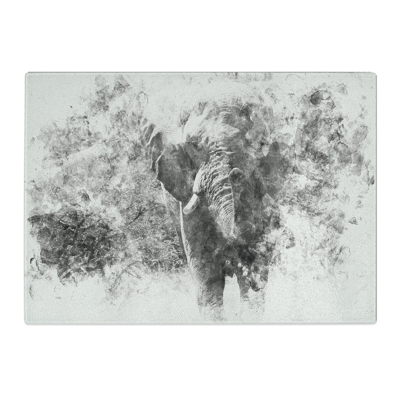 Tempered Glass the Majestic Elephant Chopping Board, 28.5 cm x 39 cm
