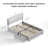 Full Size Storage Bed Frame Upholstered Low Profile Traditional Platform With Tufted And Nail Headboard/no Box Spring Needed/4 Pull Out Drawers/white Faux Leather…-847600275-847600274