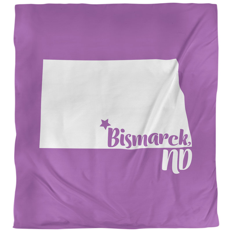 Housse de couette bismarck north dakota, Housse de couette pour grand lit, Violet, Microfibre