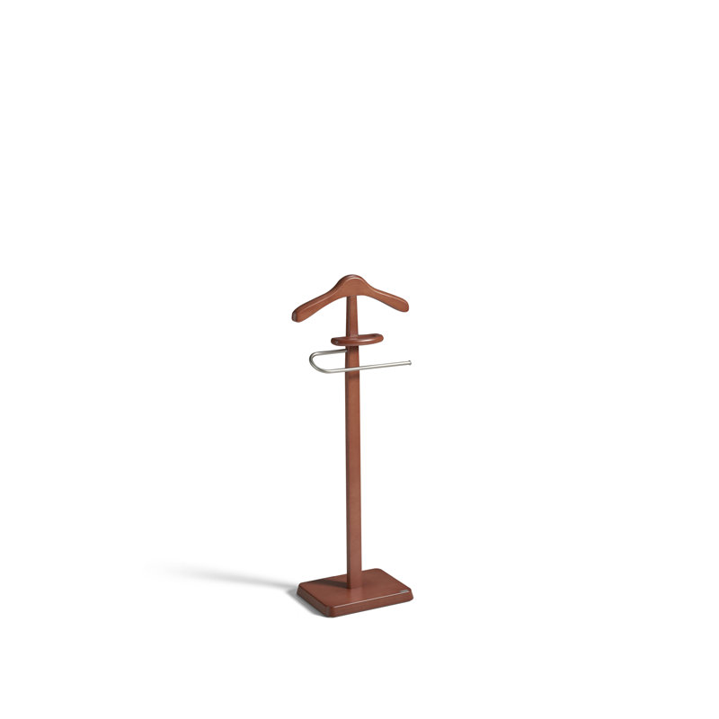 Solid Wood Iron Freestanding Valet Stand, Mogano
