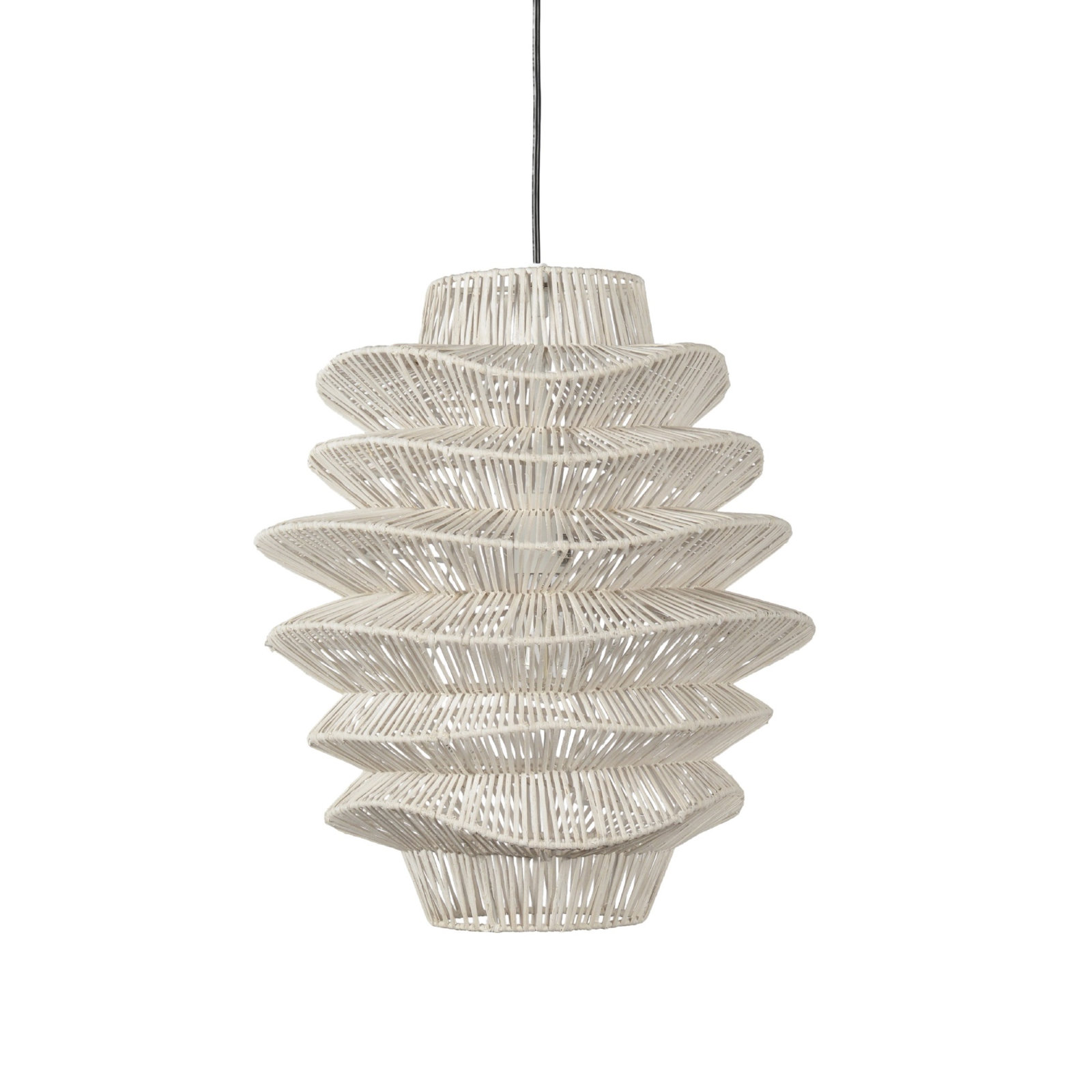 Barlow 1-Light Rattan Woven Pendant, White