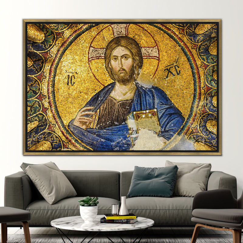Print on Canvas, 50 cm H x 70 cm W, Framed Print without Mat, Gold