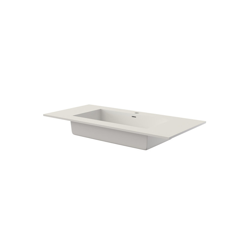 Lavabo de salle de bain en résine de pierre durable avec surface résistante aux égratignures et design moderne