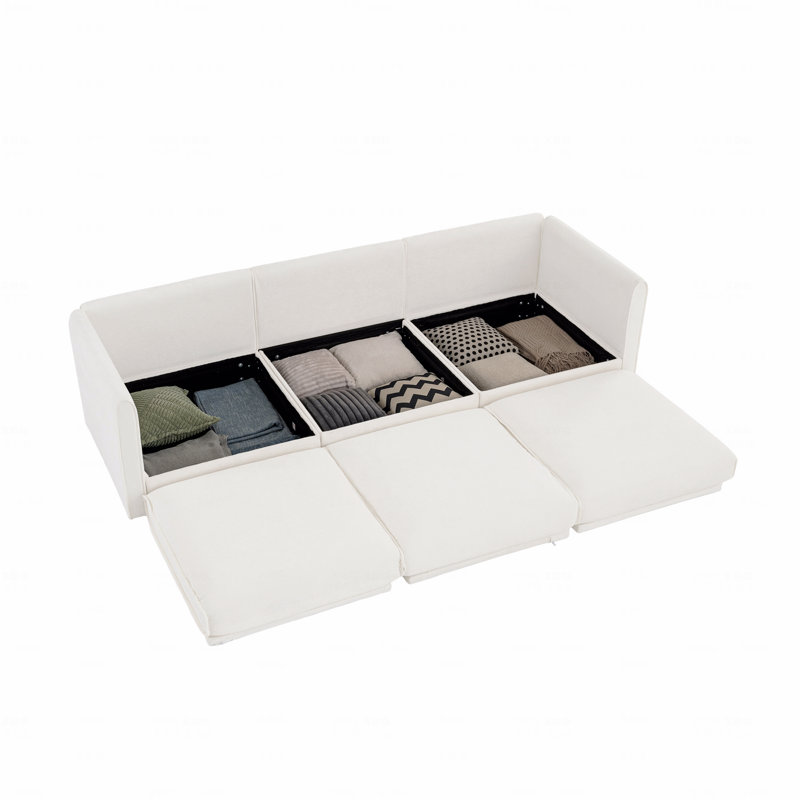 Canapé en tissu d'ameublement Chenille, H 27,9 po x l 109 po x P 37,4 po, 3