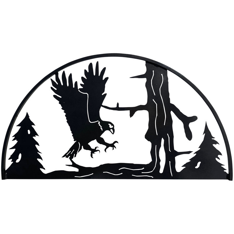 Art mural demi-cercle Dugout Creek Designs, Noir martelé