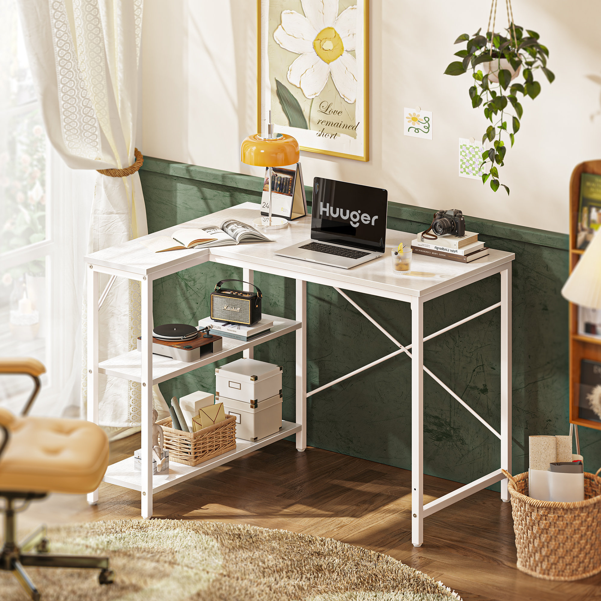 Inbox Zero Lyza 39'' L Shaped Computer Gaming Desk with Reversible