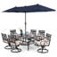Ensemble de salle à manger rectangulaire pour 60 personnes avec coussins et parasol Alyah-1259111876