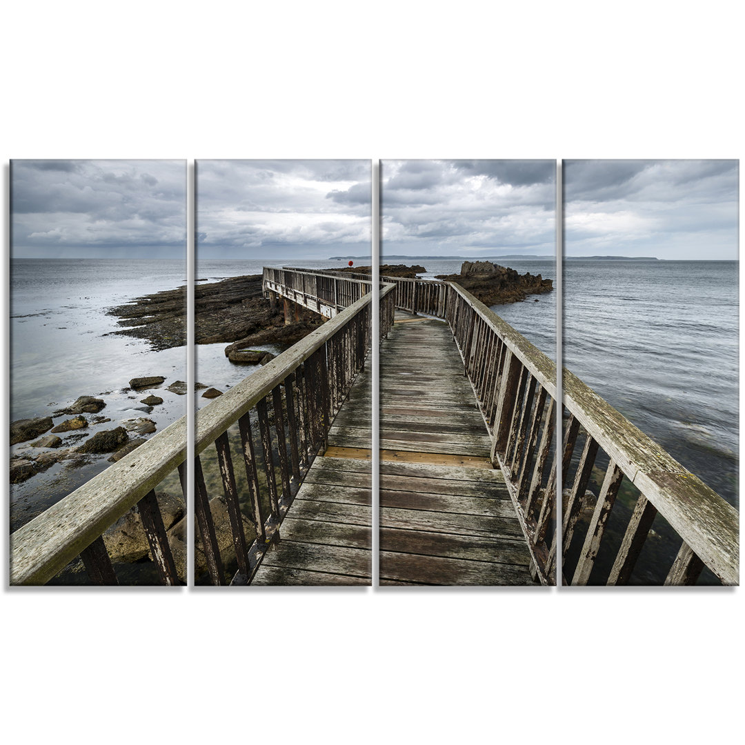 " Wooden Pier On North Irish Coastline " 4 - Pieces Design Art