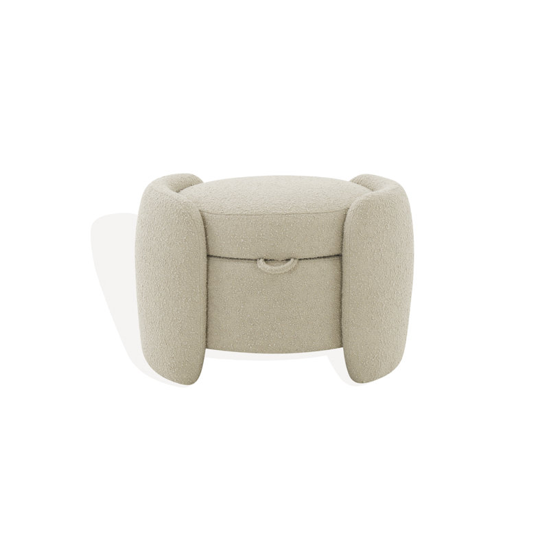 Samari Upholstered Ottoman, Oatmeal