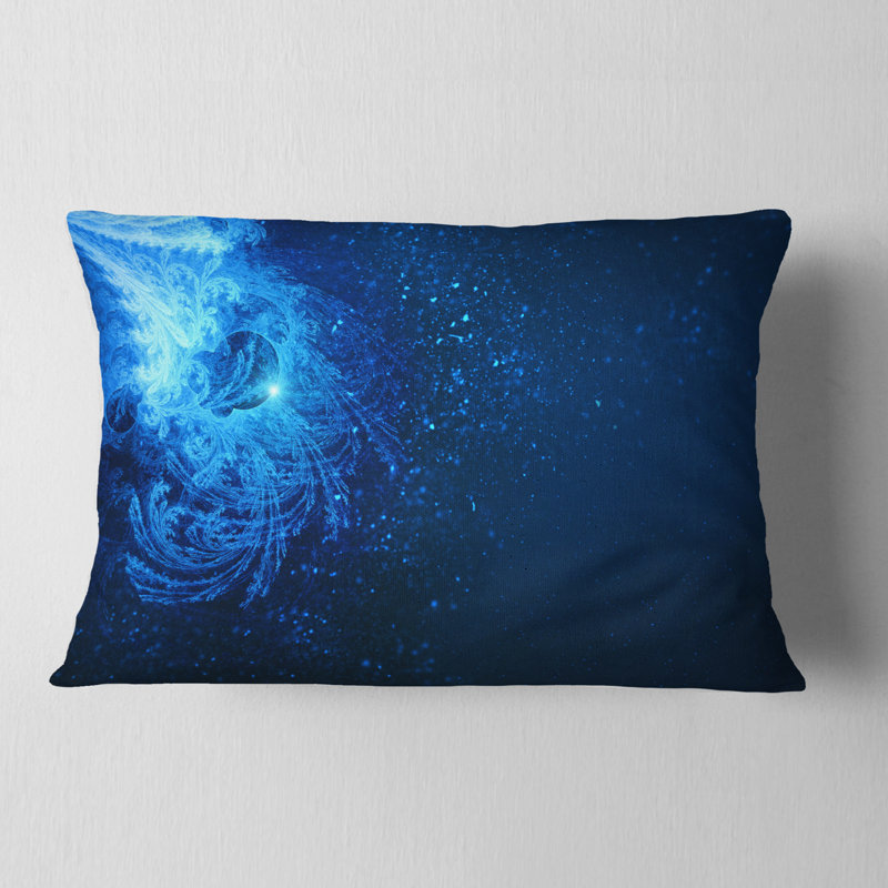 Blue Falling Snow - Abstract Printed Pillow