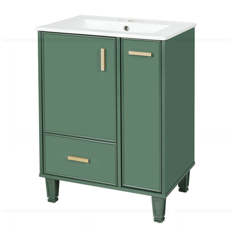 Meuble-lavabo 24 po avec lavabo, Vert