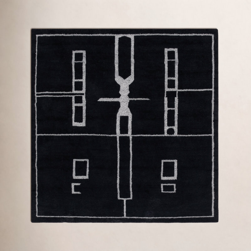 Tapis en laine Murcia, Carré 6 pi