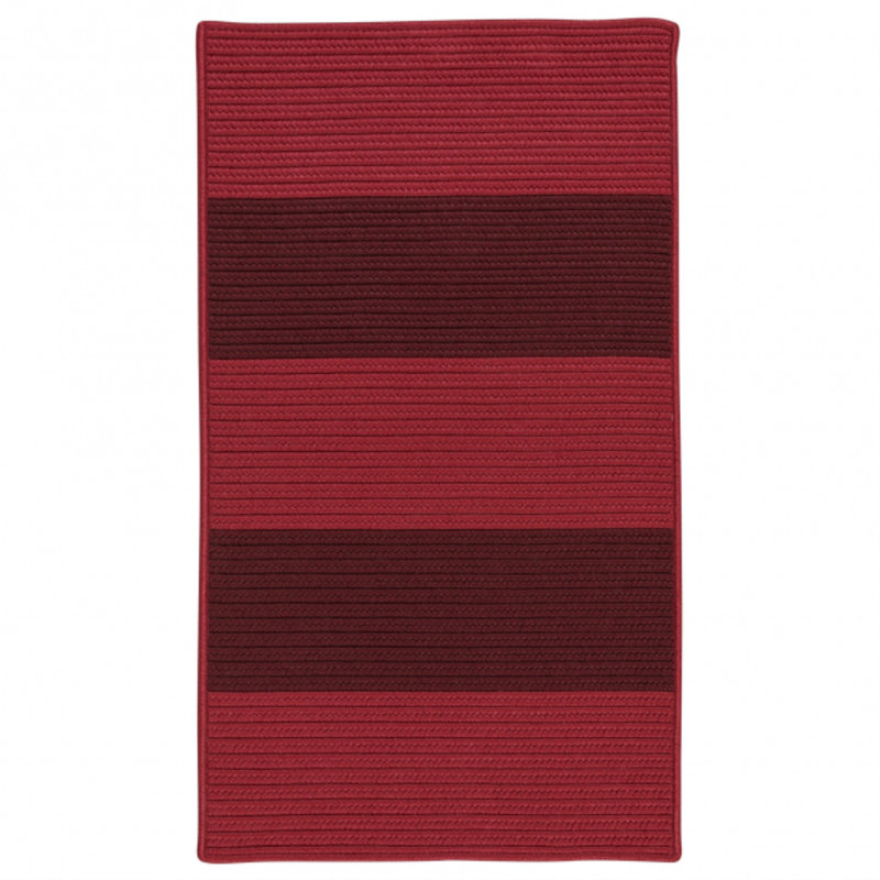 Tapis rouge / brun tressé à la main Javen, Rectangle 2 pi x 3 pi