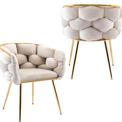 Chaise décorative en velours de chambre à coucher Janie