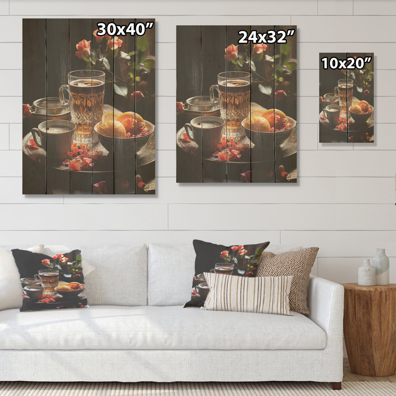 «Aroma Cuban Coffee Harmony - Cuba Landscape», art mural sur bois de pin naturel, H 40 po x l 30 po