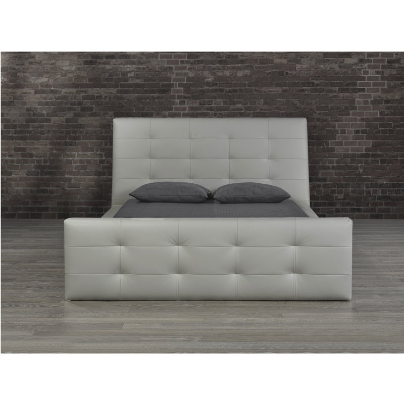 Lit plateforme tapissier Ignas, Grand, Ardoise