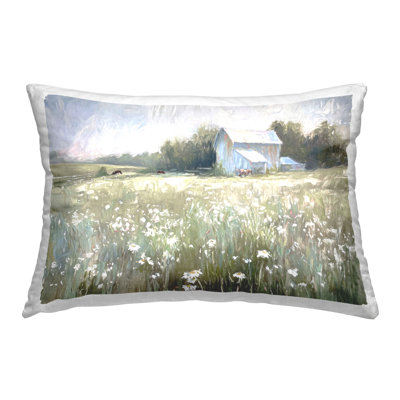Peaceful Pasture Meadow Decorative Printed Throw Pillow Design by Ramona Murdock