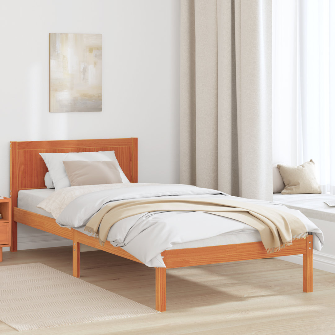 87-8 Bed Frame with Headboard Solid Pine wood