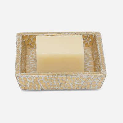 CALLAS, Silver/White, Soap Dish, Square Straight, Lacquered Eggshell.
