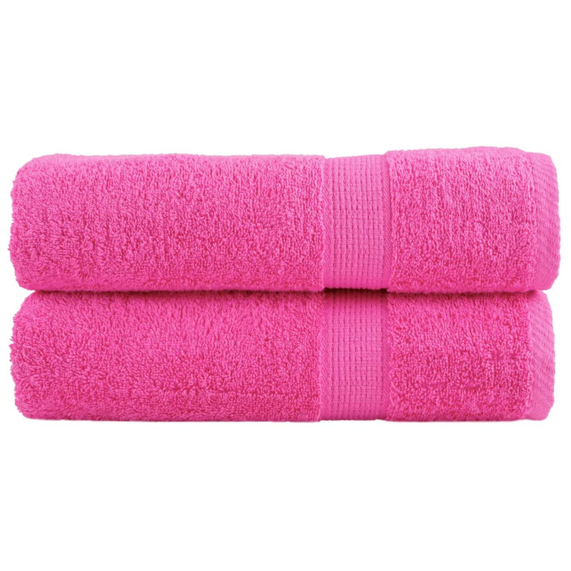 Premium Bath Towels SOLUND 600Gsm, Bath Towels - 2 Pack, Pink, 150cm L x 100cm W