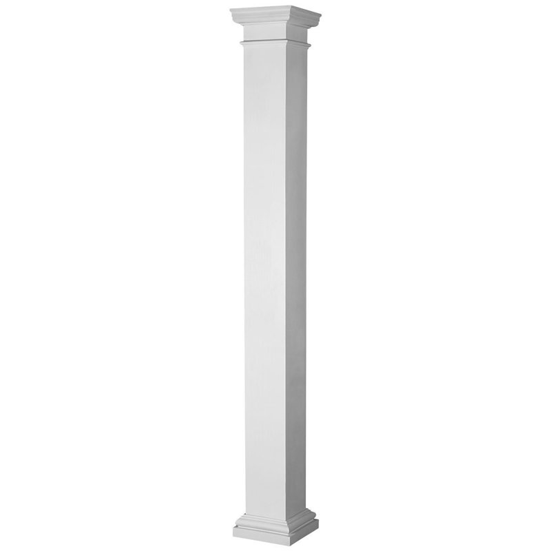 Colonne de la série Endura-Stone Pro, tige carrée non effilée et base toscane, plan type F - divisé en deux