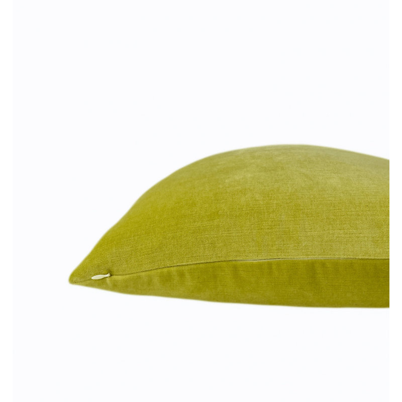 Housse de coussin en velours vert uni, Vert cédrat, 22" H x 22" W