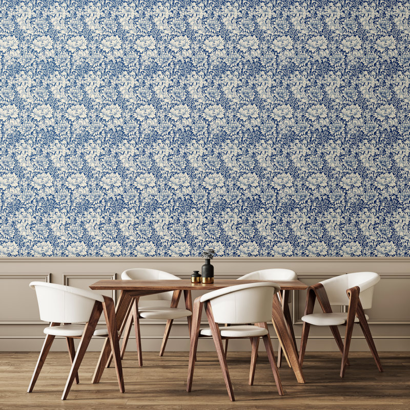 Padstow 10m x 50cm Matte Wallpaper Roll, Indigo Blue
