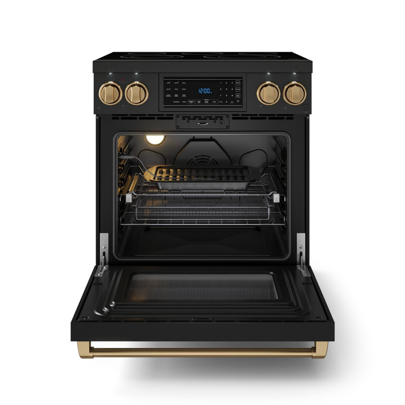 Gordon Ramsay by THOR Kitchen 30 Inch Professional Electric Range with Tilt Panel Touch Control in Black/Bronze, Black