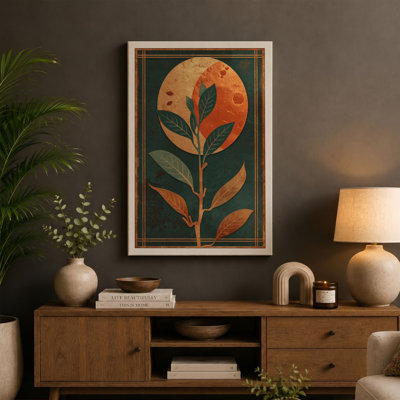 Stem in Warm Light Botanical - Wrapped Canvas