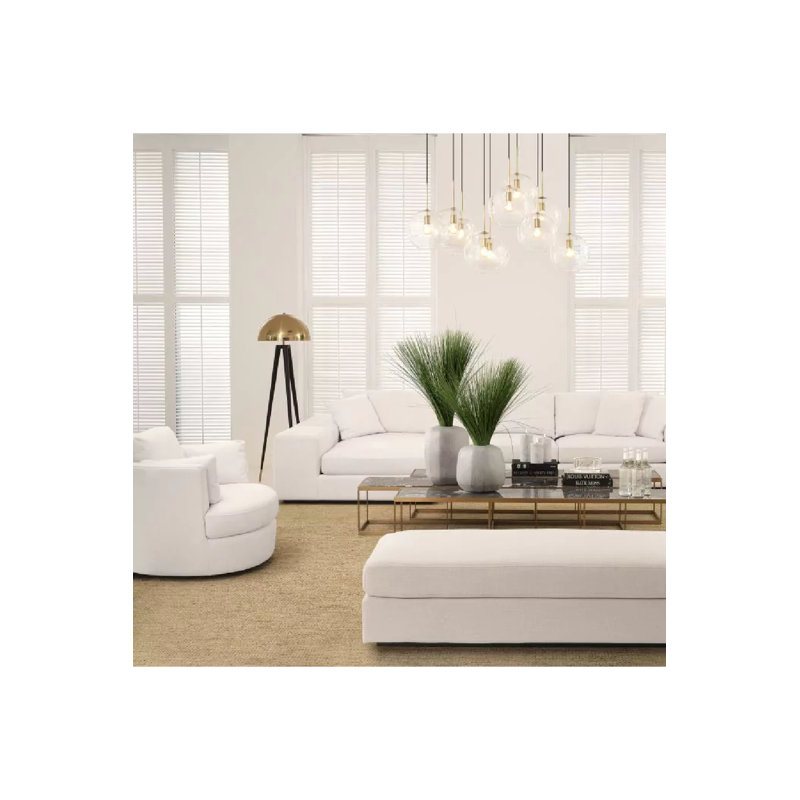 Clarissa Swivel Club Chair, Avalon White Polyester Blend