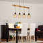 Ajeta 4‑Light Burnt Wood Kitchen Island Pendant