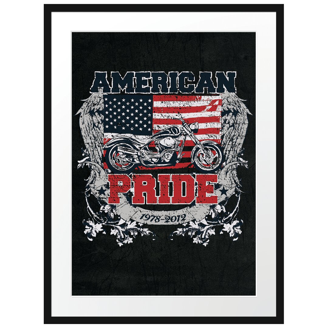 Gerahmtes Poster American Pride Black