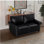 Causeuse de salon en similicuir noir