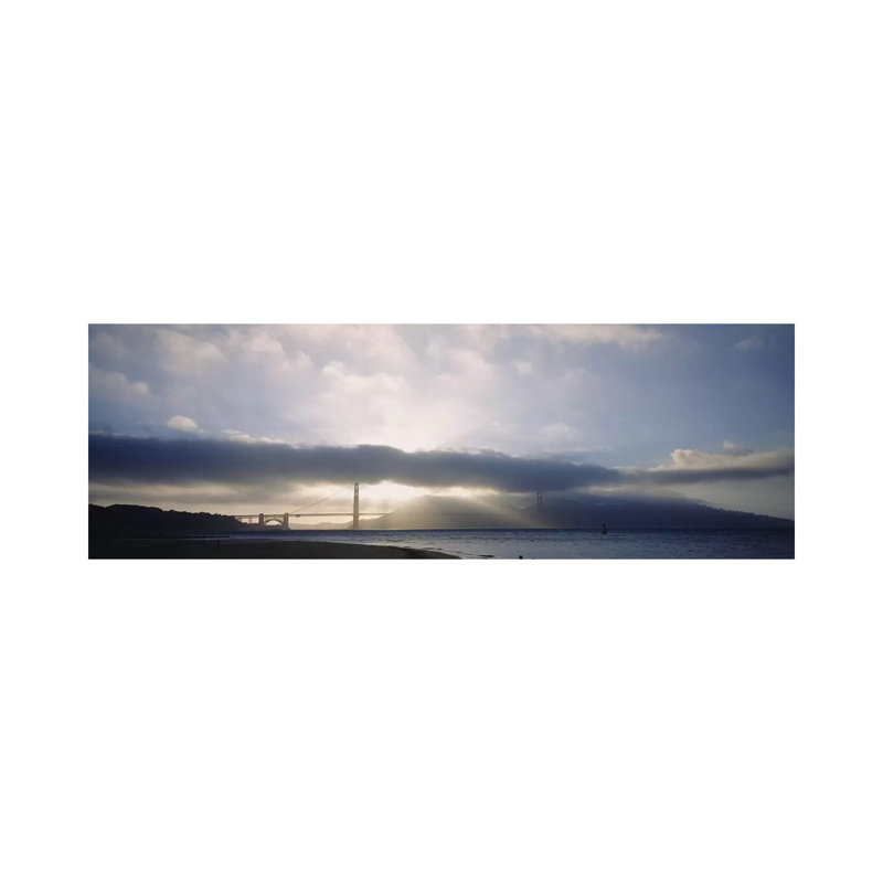 Silhouette Of A Bridge, Golden Gate Bridge, San Francisco, California, USA by Panoramic Images - Wrapped Canvas Panoramic Print