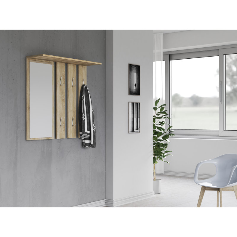 Adoncia Wall 6 - Hook Wall Mounted Coat Rack, Beige
