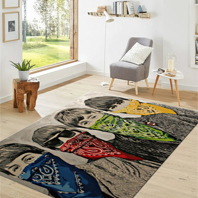 Neutral Tones Goblen Fabric Rug with Artistic Blossom Design Ideal for Elegant and Cozy Living Room or Bedroom Decor Enhancement