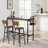 Bar Table Set With Wine Bottle Storage Rack. Rustic Brown, 47.24'' L X 15.75'' W X 35.43'' H.