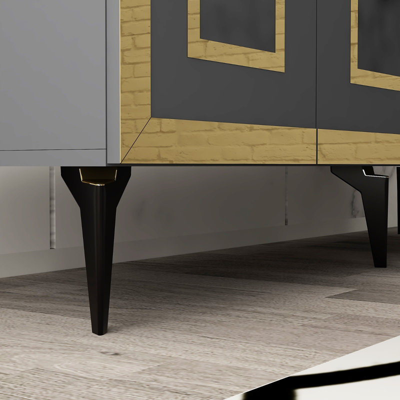 Brylyn 150cm Console Table, Grey/Gold
