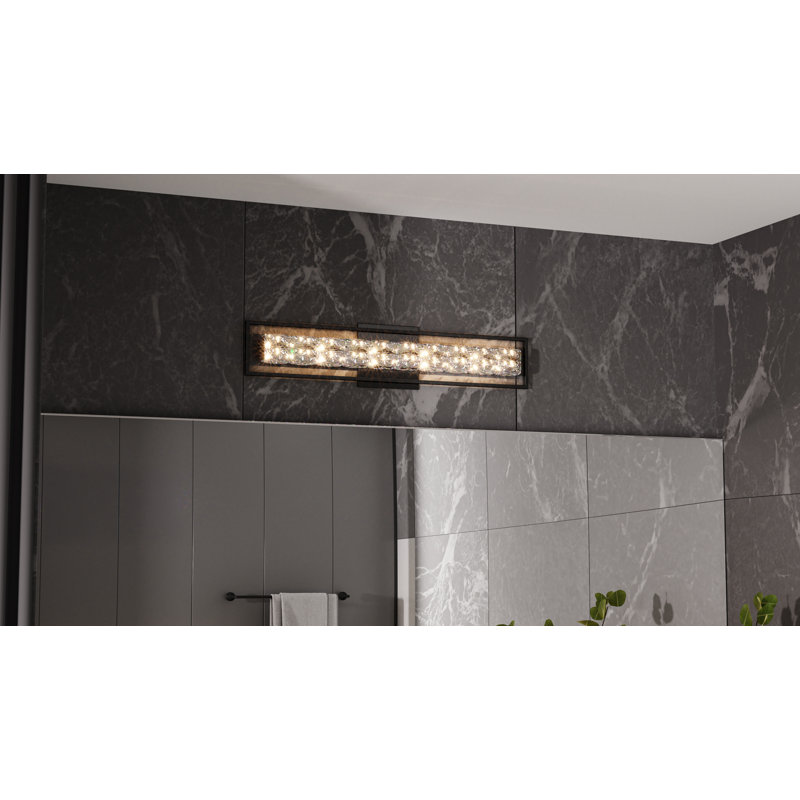 Luminaire de salle de bain à DEL intégré Jadai avec interrupteur CCT, Noir mat