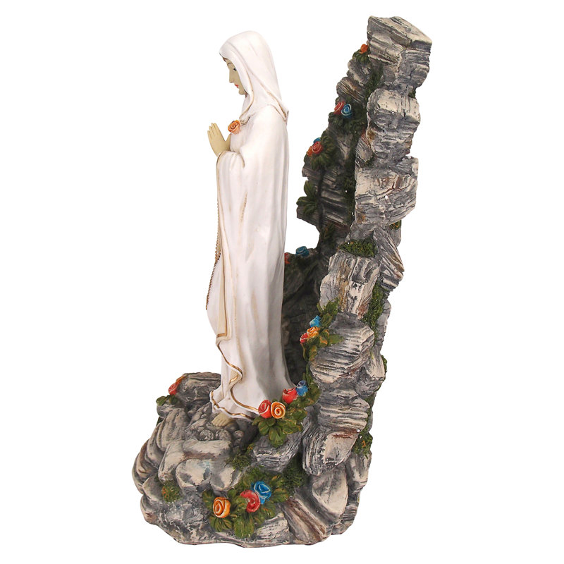 Blessed Virgin Mary Illuminated Garden Grotto Statue